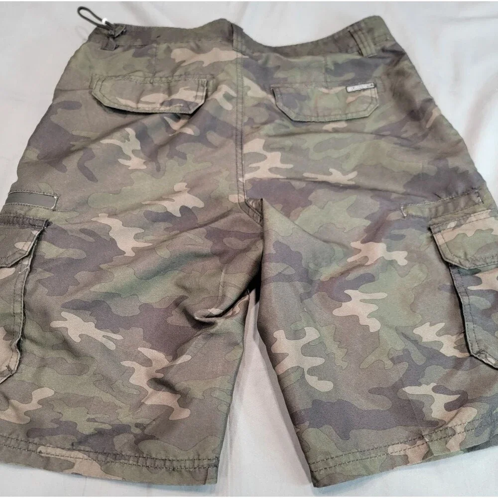 Burnside Camo Cargo Shorts Men’s Size 30 Zip Pocket Military Style